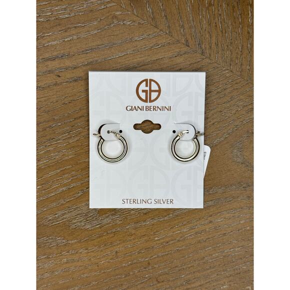 Giani Bernini Sterling Silver 3x15mm Tube Hoop Earrings 925 Small Classic Hoops - Picture 3 of 4
